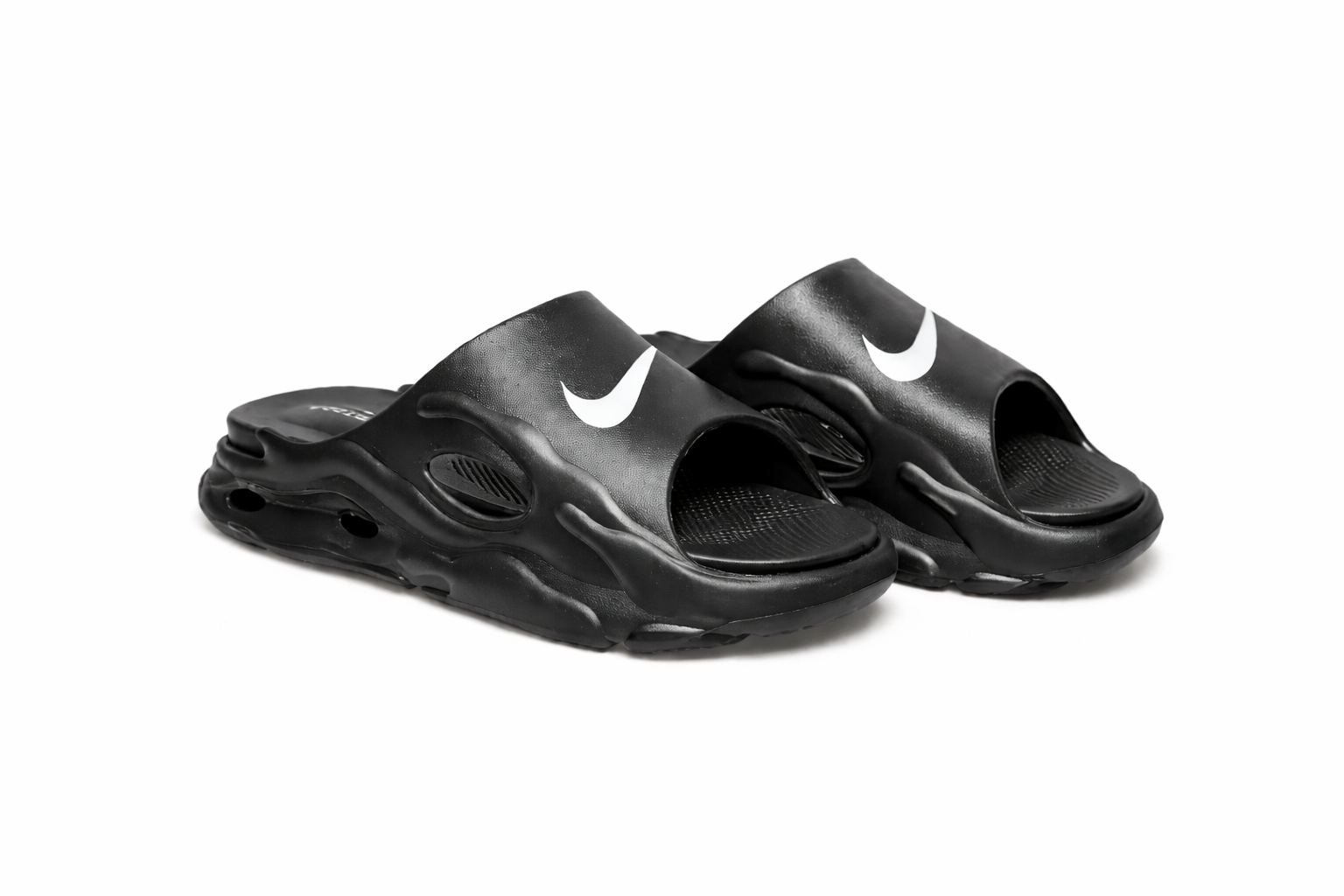 Chinelo Nike Slide Nuvem Preto/Branco (Palmilha Removível)